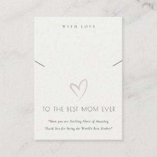 WHITE BLUSH HEART BEST MAMA GIFT NECKLACE DISPLAY PLATZKARTE