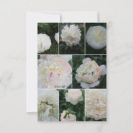 White Blushing Peony Collage Mitteilungskarte
