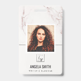 WHITE BLUST MARBLE TEXTURE EMPLOYEE FOTO BARCODE AUSWEIS