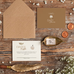 White Boho Pumpkin Baby Duschkabine Windelwanne Begleitkarte