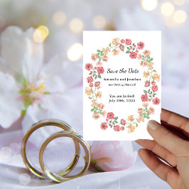 White Boho Wassercolor-Blume Save the Date Einladung