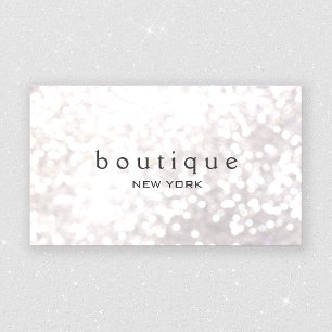 White Bokeh Glitzer Moderne Mode & Beauty Visitenkarte