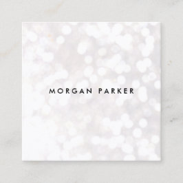 White Bokeh Glitzern Square Quadratische Visitenkarte