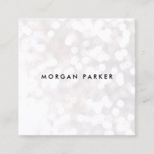White Bokeh Glitzern Square Quadratische Visitenkarte