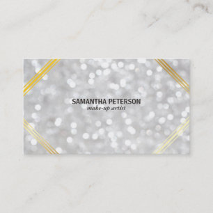 White Bokeh Gold Akzente Visitenkarte