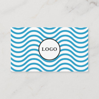 White Bondi Blue Wave Design Business Card Visitenkarte