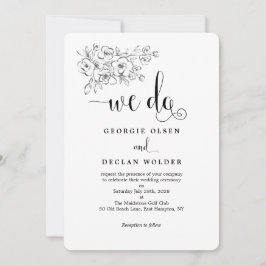 White Bouquet machen wir kalligraphische Hochzeits Einladung