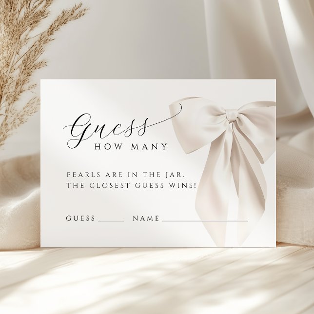 White Bow Guess How Many Game Card Begleitkarte (Von Creator hochgeladen)