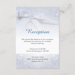 White Bow Hochzeit 2-in-1-Rezeptionsunterkunft Einladung