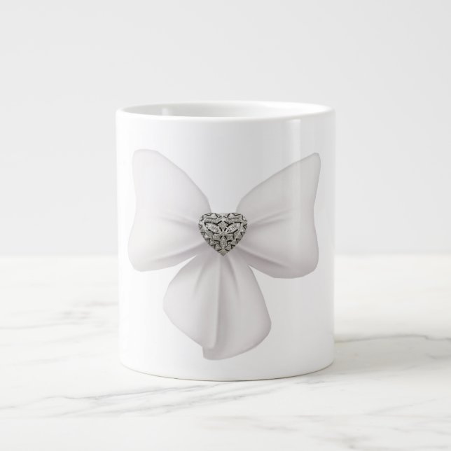White Bow Jumbo-Tasse (Vorderseite)