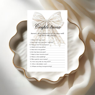 White Bow Pearls Couple Trivia Brautparty Spiel