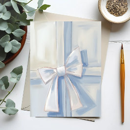 White Bow Present | Gift Watercolor Postkarte