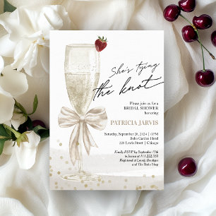 White Bow Sie bindet das Brautparty des Knotens Einladung