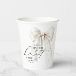 White Bow Sie bindet das Brautparty des Knotens Pappbecher