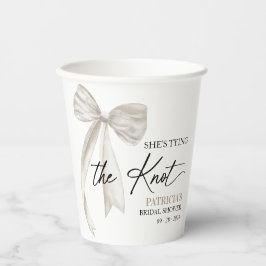 White Bow Sie bindet das Brautparty des Knotens Pappbecher