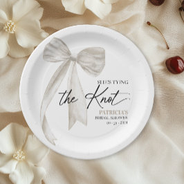 White Bow Sie bindet das Brautparty des Knotens Pappteller