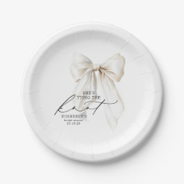 White Bow Sie bindet das Brautparty des Knotens Pappteller