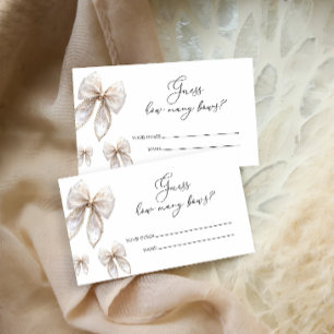 White Bow Wie viele Bows Baby Showspiel Begleitkarte