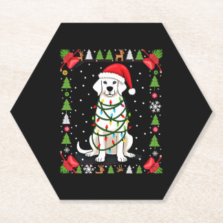 White Boxer Dog Ugly Christmas Sweater Funny Xmas  Untersetzer