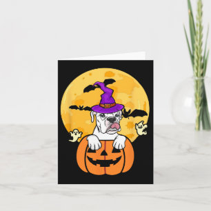 White Boxer Hexenhund Lover Halloween Kostüm Karte