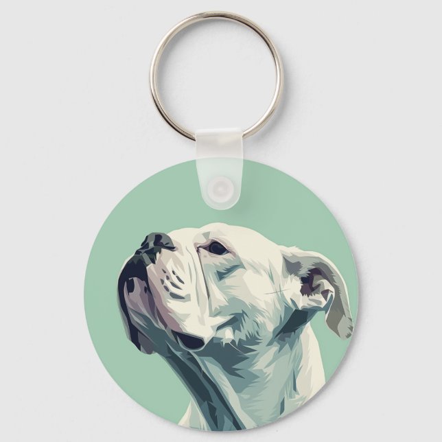 White Boxer Schlüsselanhänger (Vorderseite)