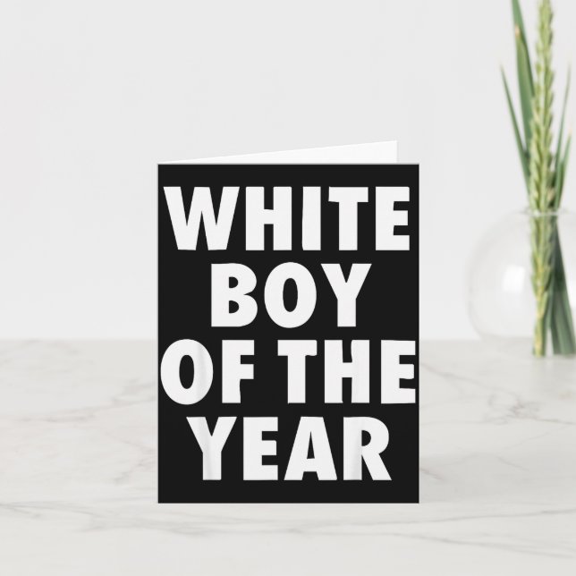 White Boy Of The Year For Men Boys Kids Funny Grap Karte (Vorderseite)