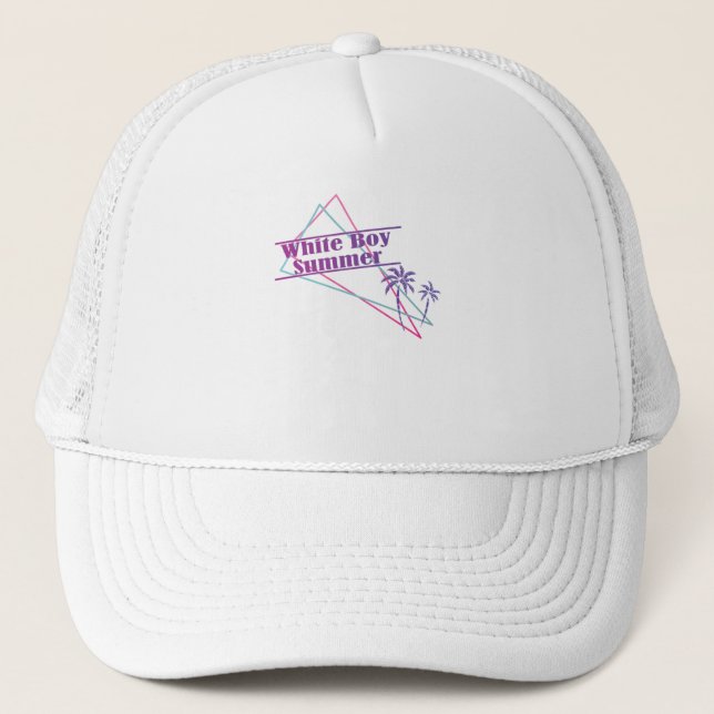 White Boy Summer Retro Funny Shirt Ironic USA Truckerkappe (Vorderseite)