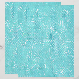 White Branches auf Aquamarinem Scrapbook Paper