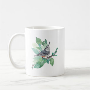 White Breastch Nuthatch Bird Art Tasse