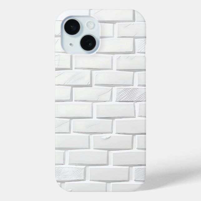 White Brick Texture iPhone Case Minimal Look (Rückseite)