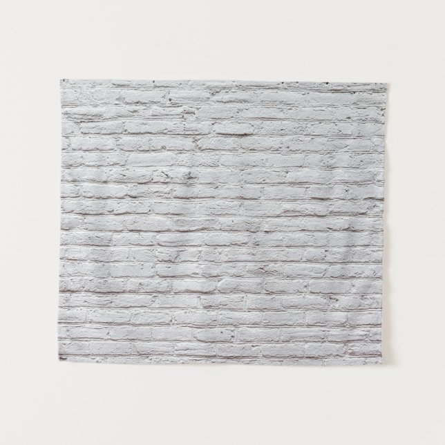 White Brick Wall Background Wandteppich (Vorderseite (Horizontal))