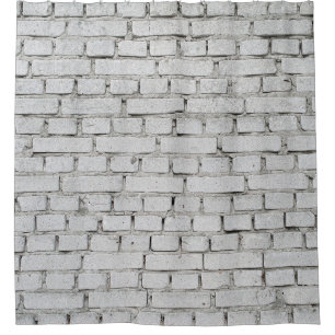 WHITE BRICK WALL DUSCHVORHANG