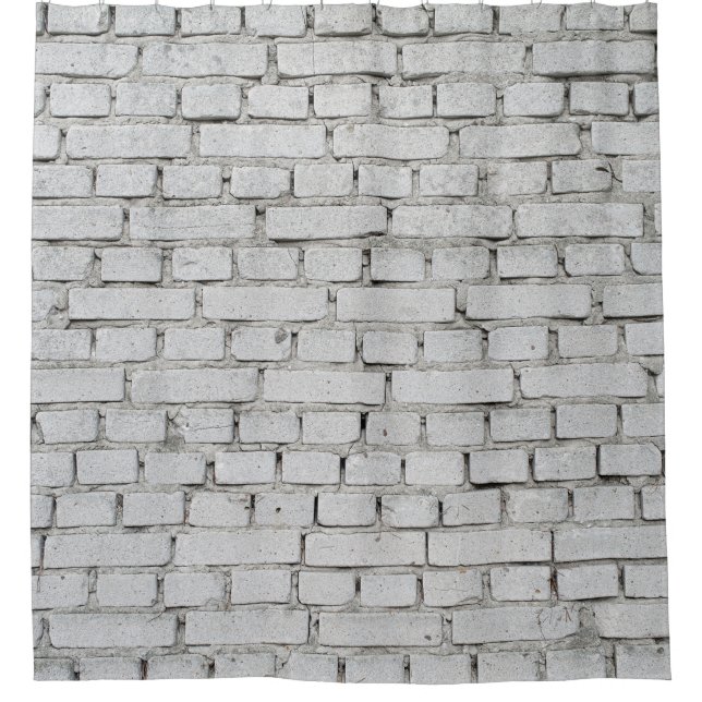 WHITE BRICK WALL DUSCHVORHANG (Vorderseite)