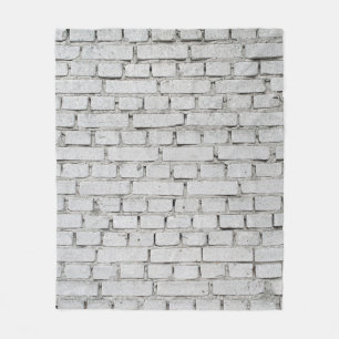 WHITE BRICK WALL FLEECEDECKE