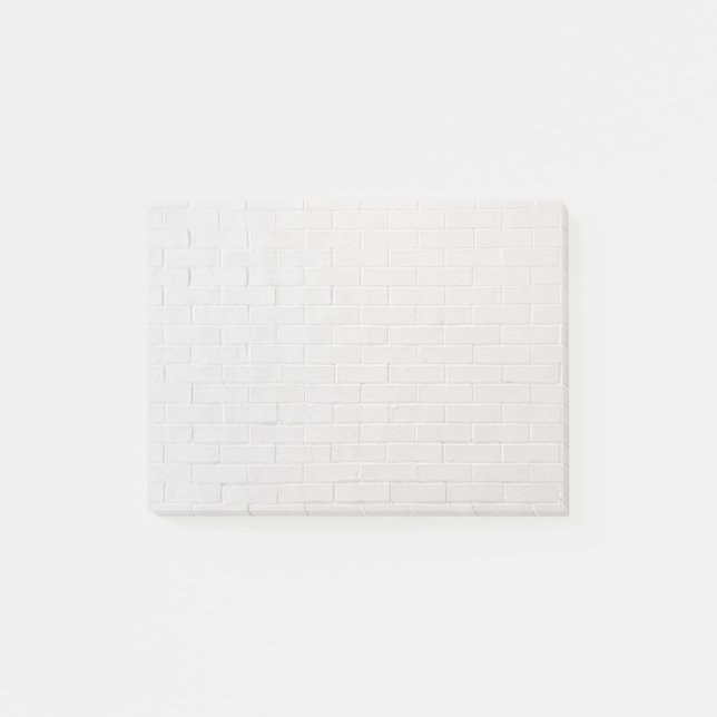 White Brick Wall Gray Bricks Textur Grunge Post-it Klebezettel (Vorderseite)