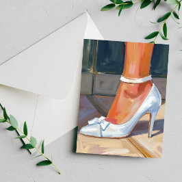 White Bridal Heelses Wedding Card