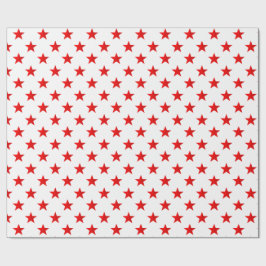 White Bright Red Stars Geschenkpapier