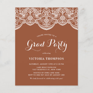White Brocade Lace Terracotta Abschluss laden
