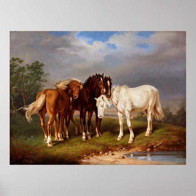 White Brown Caramel Horse Poster (Vorne)