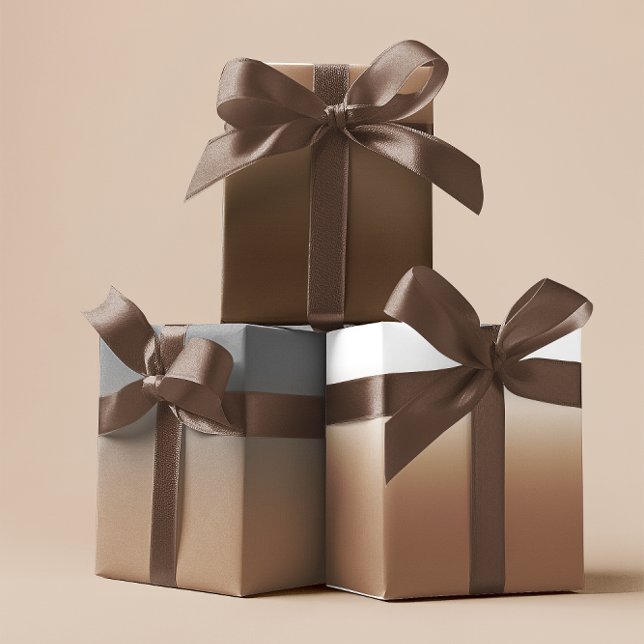 White Brown Grau und Light Brown Ombre Mix Geschenkpapier Set (White Brown Grey and Light Brown Ombre Mix Wrapping Paper Sheets)