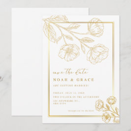 White Brown Modern Save the Date Einladung