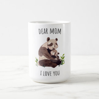 White Brown Niedlich Panda Liebe Mama Tasse