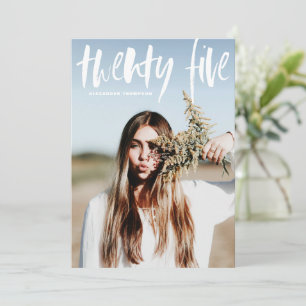 White Brush Typografie 2024 Foto-Abschlussfeier Einladung