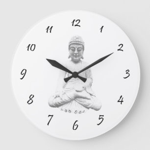 White Buddha Große Wanduhr