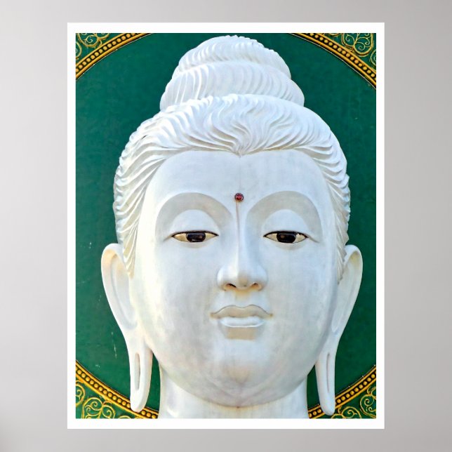 White Buddha Print Poster (Vorne)