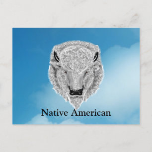 White Buffalo Head Postcard Postkarte