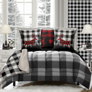 White Buffalo Karierte Waldwald Red BP Stag Kissen