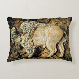 "White Buffalo" original art Accent Pillow Dekokissen