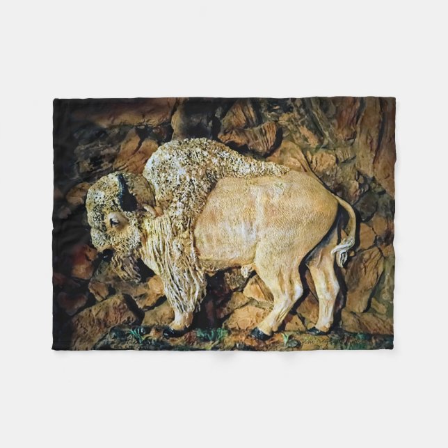 "White Buffalo" original art Fleecedecke (Vorderseite (Horizontal))