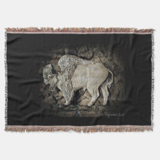 "White Buffalo" original artThrow Blanket Decke